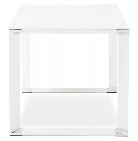 Birou managerial alb Warner III alb 160x80 cm, sticla securizata, picioare albe otel, OT00170WH - Kokoon [3]