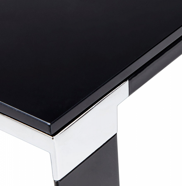 Birou managerial negru Warner III 200 x 100 cm, sticla securizata, picioare negre otel, OT01940BLBL - Kokoon [5]