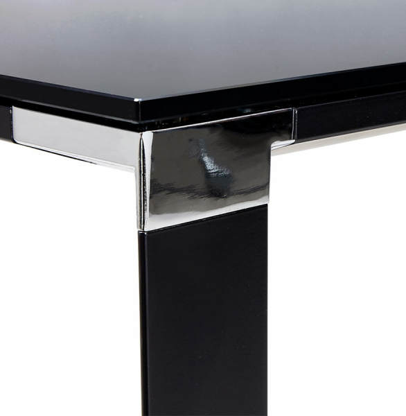 Birou managerial negru Warner III 160x80 cm, sticla securizata, picioare negre otel, OT00190BL - Kokoon [6]