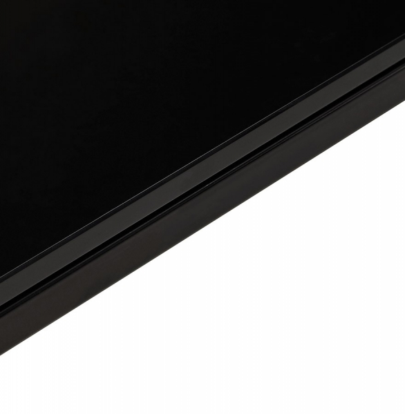 Birou managerial negru Warner III 160x80 cm, sticla securizata, picioare negre otel, OT00190BL - Kokoon [7]