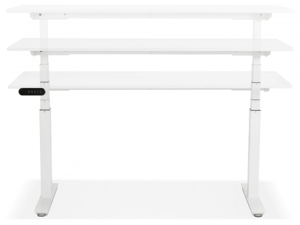 Birou electric alb Valko cu inaltime reglabila, 160x80 cm, picioare albe, OT01200WHWH - Kokoon [3]