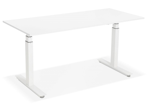 Birou electric alb Valko cu inaltime reglabila, 160x80 cm, picioare albe, OT01200WHWH - Kokoon [2]