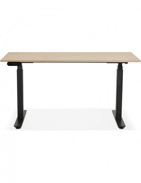 Birou electric lemn natur Valko cu inaltime reglabila, 140x70 cm, picioare negre, OT01120NABL - Kokoon [3]