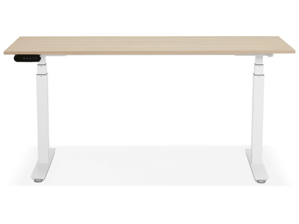 Birou electric lemn natur Valko cu inaltime reglabila, 160x80 cm, picioare albe, OT01210NAWH - Kokoon [6]