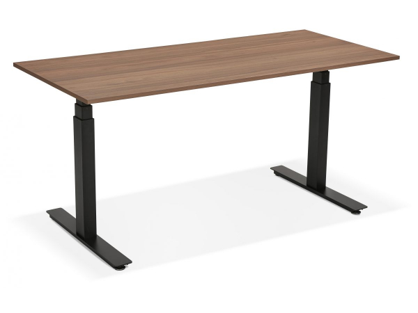 Birou electric lemn nuc Valko cu inaltime reglabila, 160x80 cm, picioare negre, OT01160WABL - Kokoon [6]