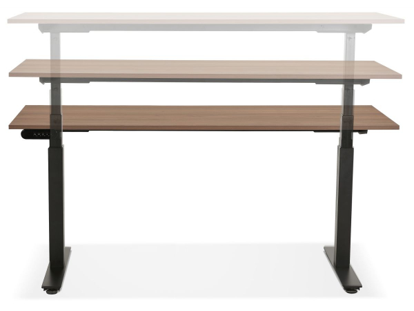Birou electric lemn nuc Valko cu inaltime reglabila, 160x80 cm, picioare negre, OT01160WABL - Kokoon [3]