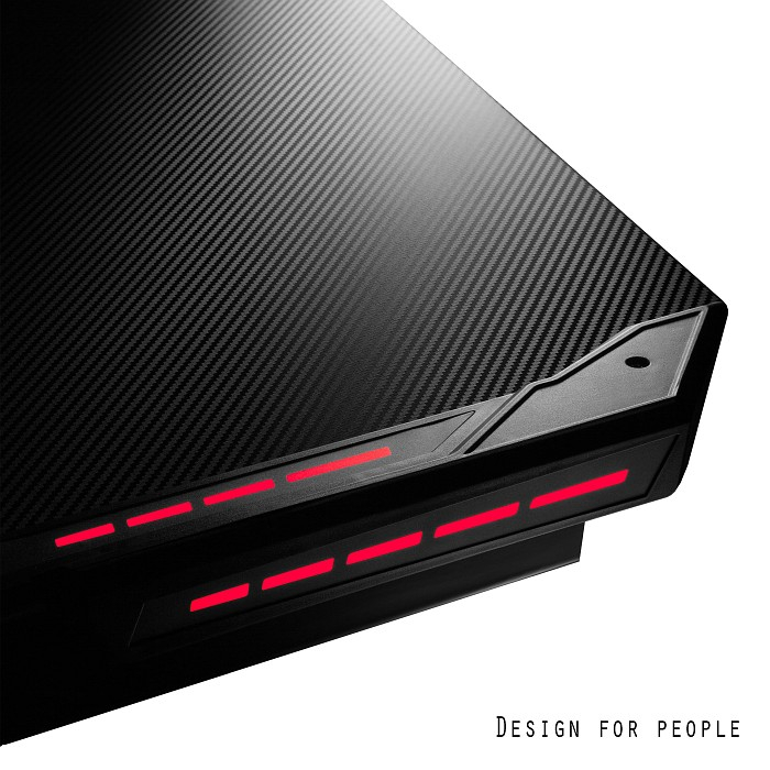 Birou gaming negru cu LED Dynamiq V4, 120x60 cm, picioare din metal si 2 orificii pentru cabluri, CN-1906 - Unique [4]