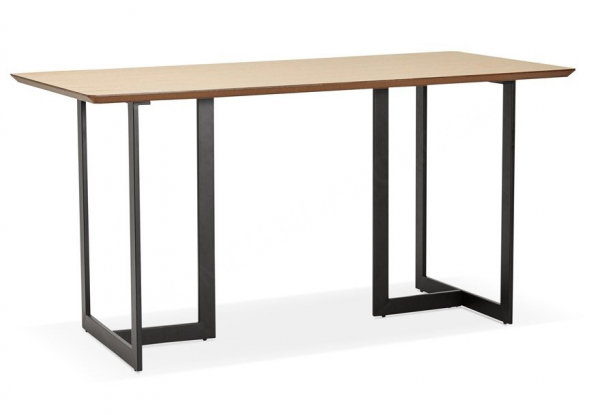 Birou modern lemn natur Maral 150x70 cm MDF furnir natural, picioare negre metal, OT00690NA - Kokoon [4]