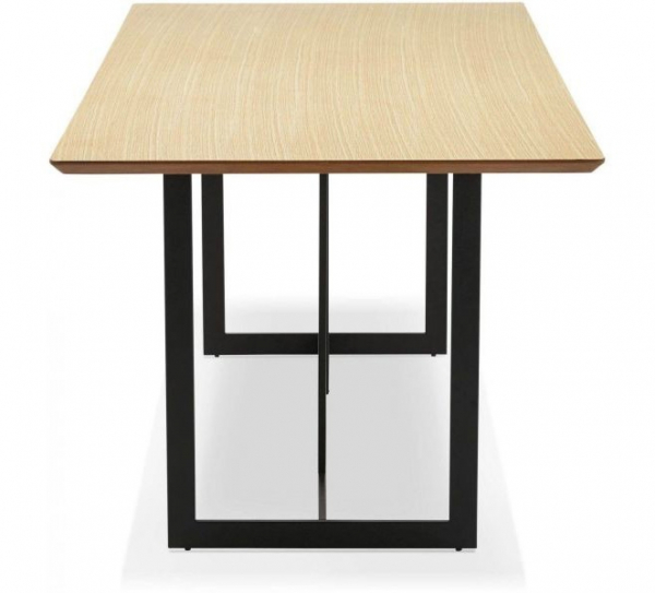 Birou premium lemn natur Maral 180x90 cm MDF furnir natural, picioare negre metal, OT00730NA - Kokoon [3]