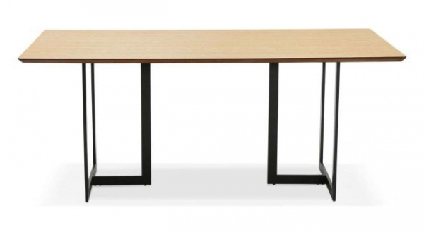 Birou premium lemn natur Maral 180x90 cm MDF furnir natural, picioare negre metal, OT00730NA - Kokoon [2]