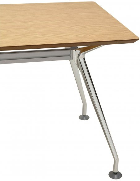 Birou managerial Milo 150x70 cm MDF furnir lemn natur, picioare otel crom, design modern, OT00390NA - Kokoon [7]