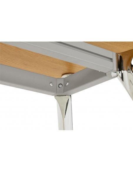 Birou managerial Milo 150x70 cm MDF furnir lemn natur, picioare otel crom, design modern, OT00390NA - Kokoon [6]