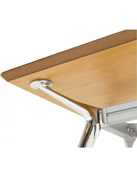 Birou managerial Milo 150x70 cm MDF furnir lemn natur, picioare otel crom, design modern, OT00390NA - Kokoon [5]