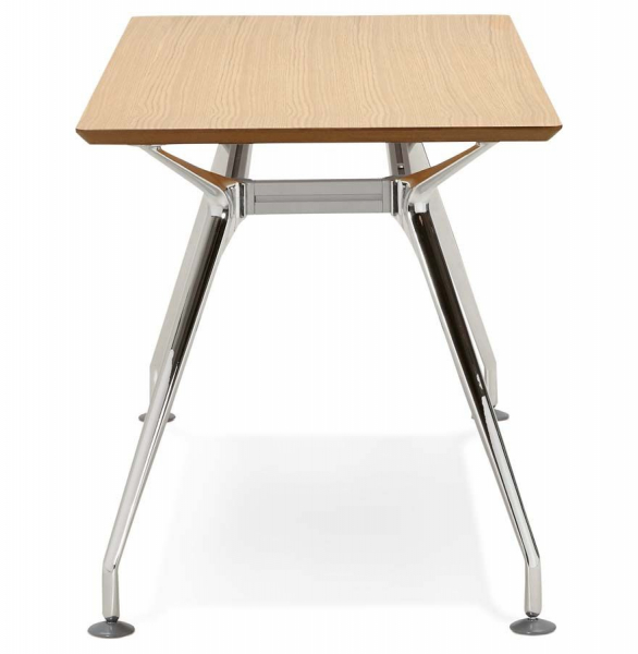 Birou managerial Milo 150x70 cm MDF furnir lemn natur, picioare otel crom, design modern, OT00390NA - Kokoon [2]