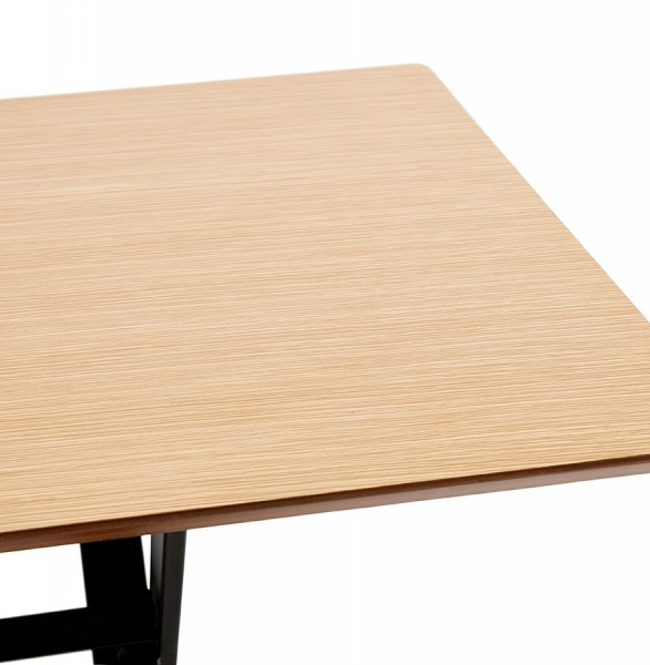 Birou modern Xenia 180x90 cm MDF furnir natural lemn natur, picioare negre metal forma X, stil industrial, OT00640NA - Kokoon [4]