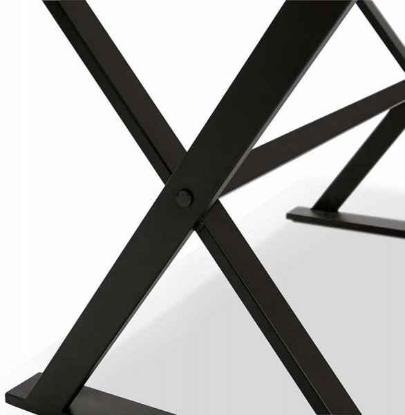 Birou modern Xenia 180x90 cm MDF furnir natural lemn natur, picioare negre metal forma X, stil industrial, OT00640NA - Kokoon [8]