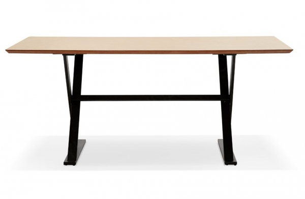 Birou modern Xenia 180x90 cm MDF furnir natural lemn natur, picioare negre metal forma X, stil industrial, OT00640NA - Kokoon [2]
