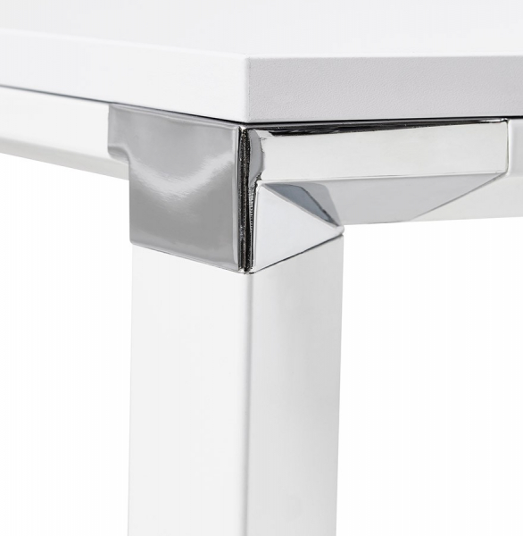Birou managerial alb Warner 170 cm in forma de L, pal melaminat, picioare albe otel, OT00200WH - Kokoon [13]