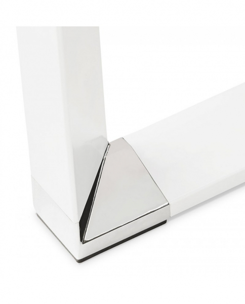 Birou managerial in forma de L Warner 170 cm, lemn natur pal melaminat, picioare albe otel, OT00580NAWH - Kokoon [3]