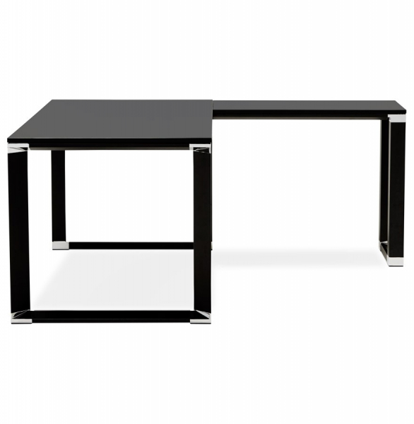 Birou managerial negru in forma de L Warner 170 cm, pal melaminat, picioare negre otel, OT00220BL - Kokoon [9]