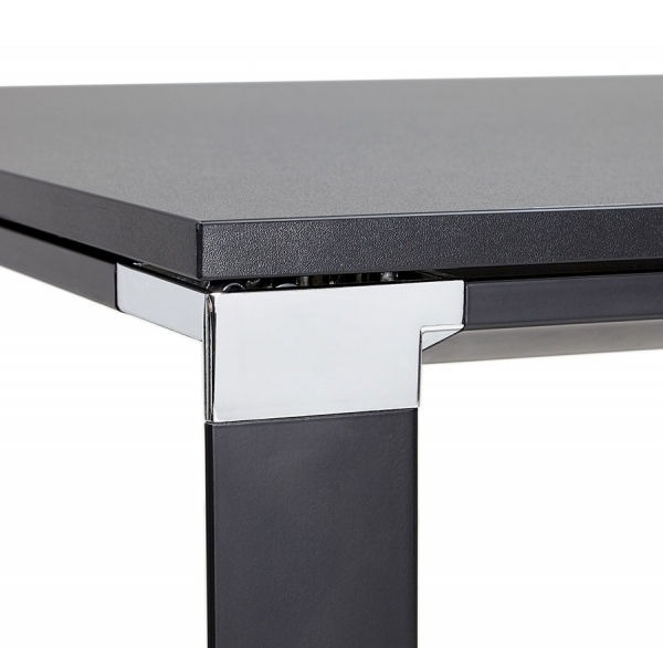 Birou managerial negru in forma de L Warner 170 cm, pal melaminat, picioare negre otel, OT00220BL - Kokoon [14]