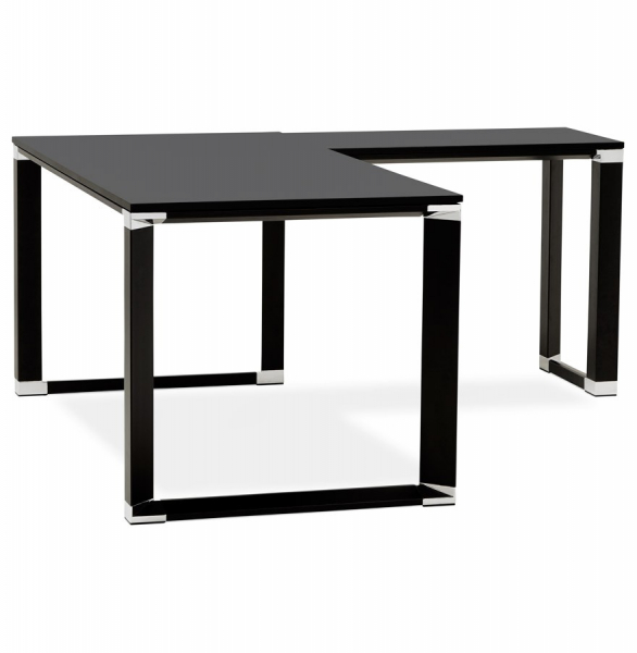 Birou managerial negru in forma de L Warner 170 cm, pal melaminat, picioare negre otel, OT00220BL - Kokoon [10]