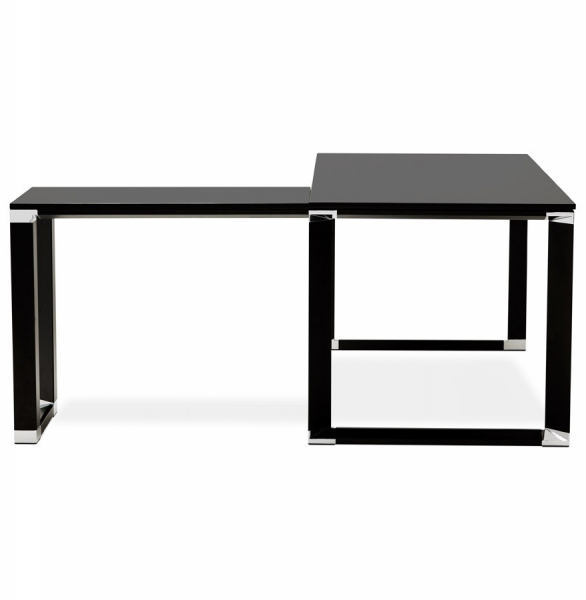 Birou managerial negru in forma de L Warner 170 cm, pal melaminat, picioare negre otel, OT00220BL - Kokoon [3]