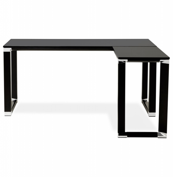 Birou managerial negru in forma de L Warner 170 cm, pal melaminat, picioare negre otel, OT00220BL - Kokoon [6]
