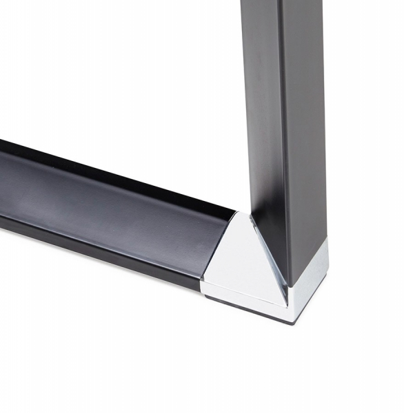 Birou managerial negru in forma de L Warner III 170 cm, sticla securizata neagra, picioare otel, OT00230BL - Kokoon [16]