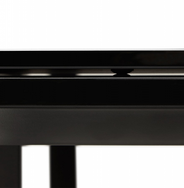 Birou managerial negru in forma de L Warner III 170 cm, sticla securizata neagra, picioare otel, OT00230BL - Kokoon [15]