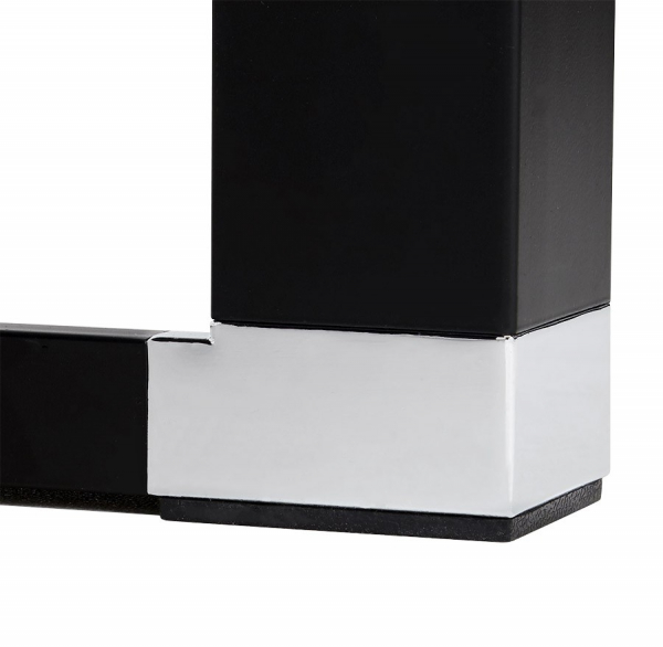 Birou managerial negru in forma de L Warner III 170 cm, sticla securizata neagra, picioare otel, OT00230BL - Kokoon [17]