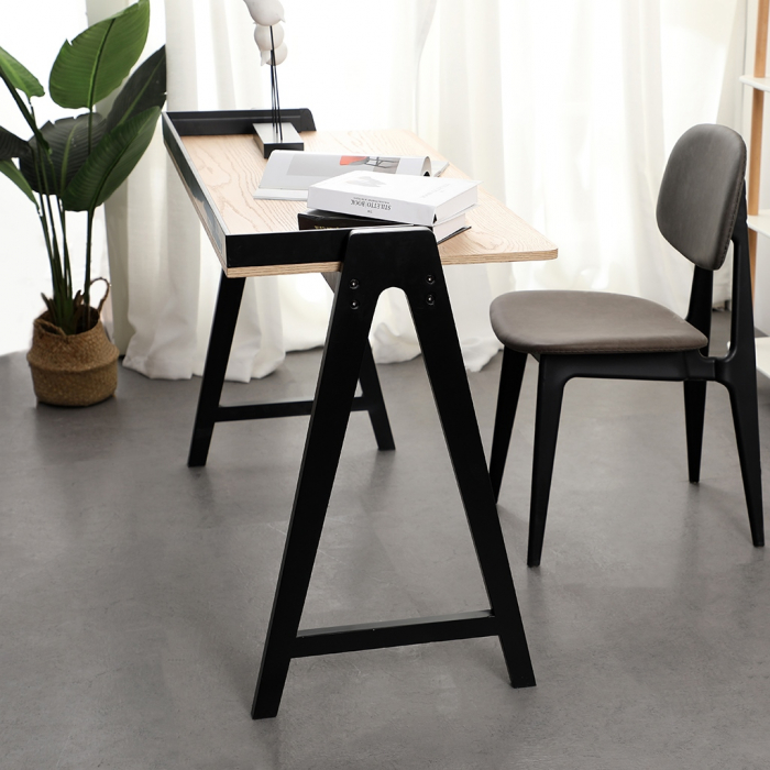 Birou minimalist Kompas-123x59 cm lemn-alb/negru, KH010100934 - King [17]