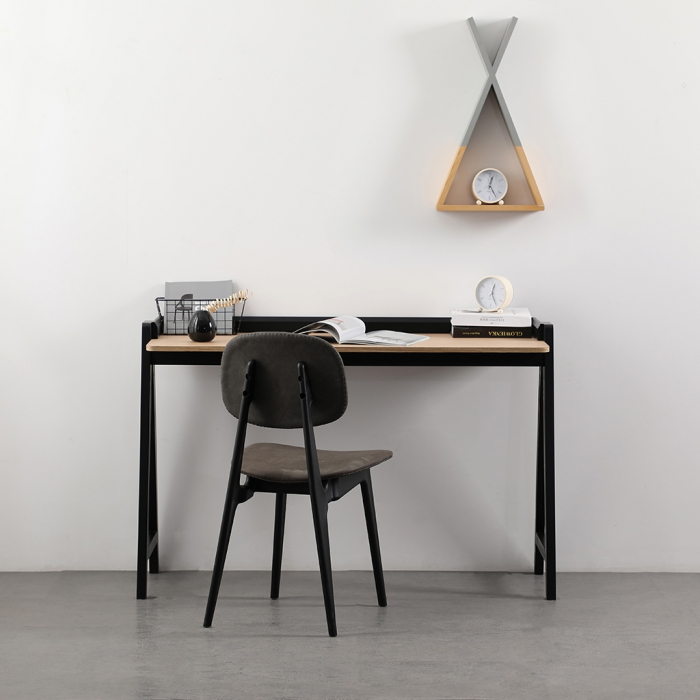 Birou minimalist Kompas-123x59 cm lemn-alb/negru, KH010100934 - King [12]