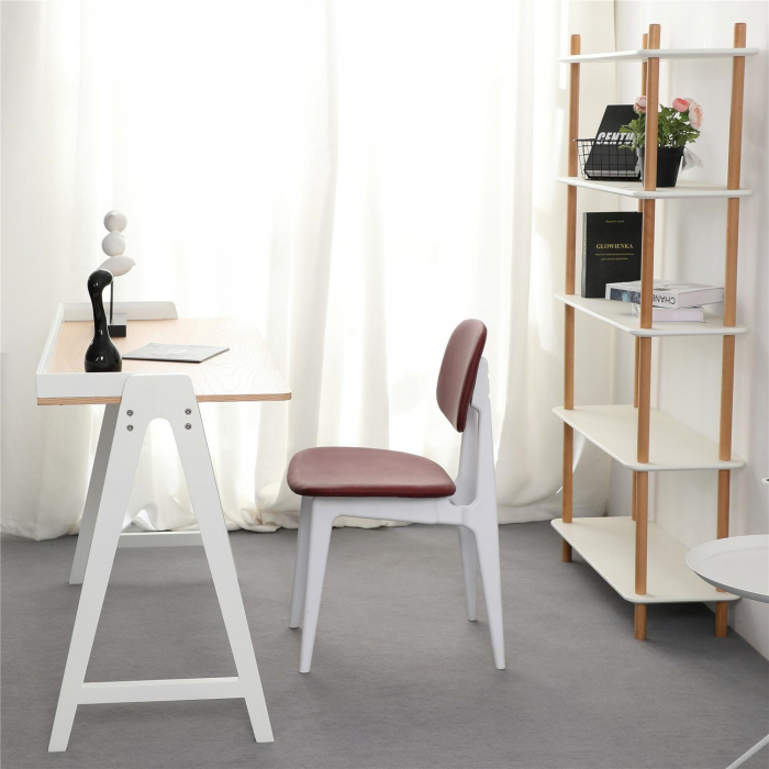 Birou minimalist Kompas-123x59 cm lemn-alb/negru, KH010100934 - King [10]
