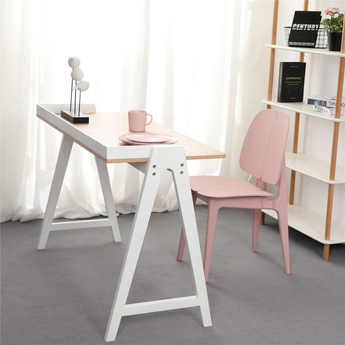 Birou minimalist Kompas-123x59 cm lemn-alb/negru, KH010100934 - King [4]