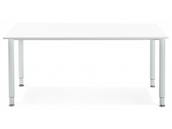 Birou modern alb Asal 160x80 cm, pal melaminat, picioare albe otel, OT00490WHWH - Kokoon [2]
