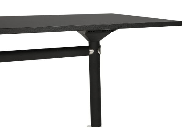 Birou negru cu roti Neves 140x70 cm blat reglabil, pal melaminat / baza neagra si crom, OT00830BL - Kokoon [9]