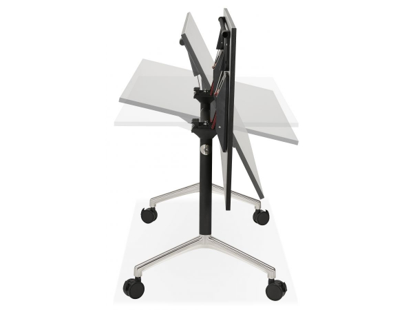 Birou negru cu roti Neves 140x70 cm blat reglabil, pal melaminat / baza neagra si crom, OT00830BL - Kokoon [10]