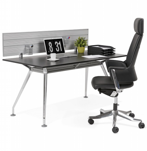 Birou negru de design BULLET II 160x80 cm pal / otel, OT00350BL - Kokoon [8]
