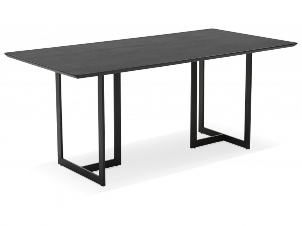 Birou premium negru Maral 180x90 cm MDF textura lemn, picioare negre metal, OT00720BL - Kokoon [4]