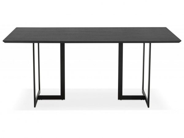 Birou premium negru Maral 180x90 cm MDF textura lemn, picioare negre metal, OT00720BL - Kokoon [2]