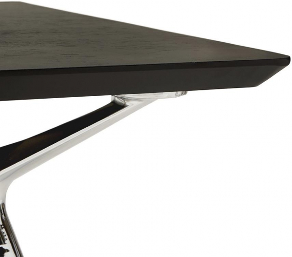 Birou managerial negru Milo 180x90 cm MDF textura lemn, picioare otel crom, design modern, OT00420BL - Kokoon [7]