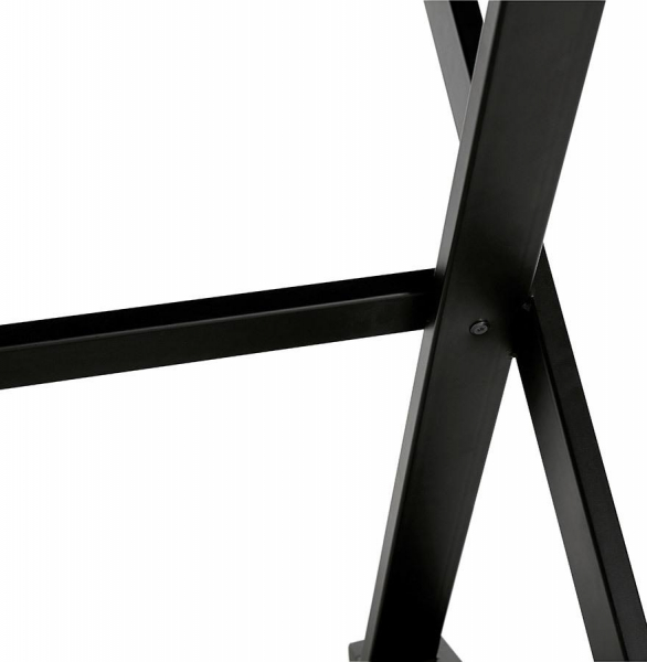 Birou negru premium Xenia 160x80 cm, blat sticla securizata neagra, picioare metal in forma de X, OT00620BL - Kokoon [7]