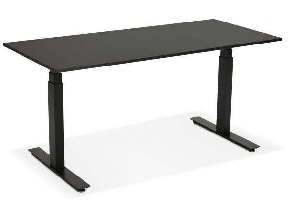 Birou negru electric Valko cu inaltime reglabila, 160x80 cm, picioare negre, OT01140BLBL - Kokoon [8]