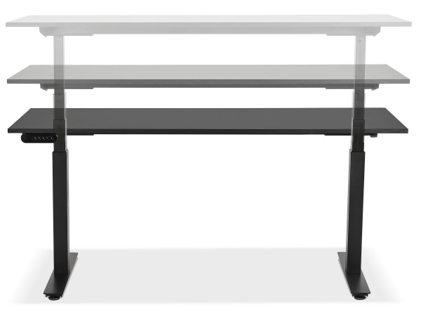 Birou negru electric Valko cu inaltime reglabila, 160x80 cm, picioare negre, OT01140BLBL - Kokoon [3]