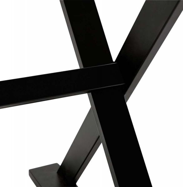 Birou premium Xenia 180x90 cm MDF furnir natural nuc, picioare negre metal forma X, stil industrial, OT00670WA - Kokoon [4]