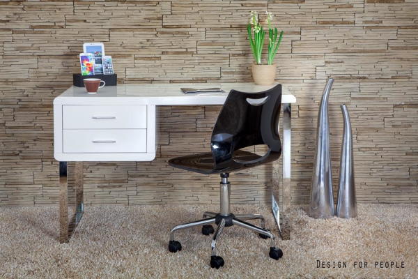 Birou Solano 120x60 cm cu sertar, MDF alb vopsit, design modern, CTB-011-0 - Unique [3]