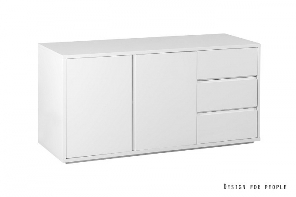 Birou alb lucios Tivano 120x42 cm MDF alb lucios cu casetiera laterala integrata, CTB-020 - Unique [4]