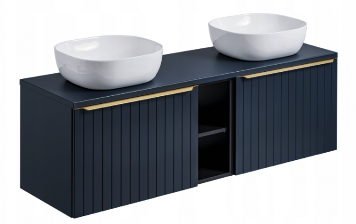 Blat baie, diferite dimensiuni, MDF bleumarin, pentru mastile de baie cu lavoar aplicat, gama Santa Fe Deep Blue COMAD [2]