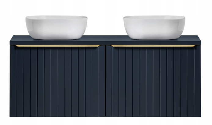 Blat baie, diferite dimensiuni, MDF, culoare bleumarin, pentru mastile de baie cu lavoar aplicat, gama Santa Fe Deep Blue COMAD [2]